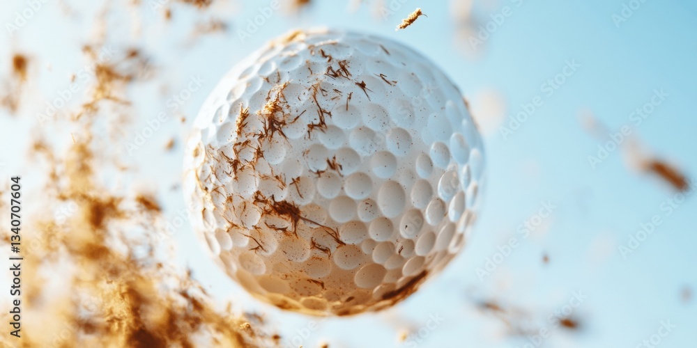 Aufkleber Dynamic Sports Tech Visualization Precision Golf Ball in Micro-Motion with Biomimetic Data Interaction - Performance Analytics and Athletic Optimization Breakthrough