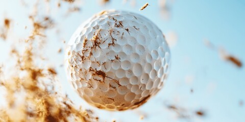 Dynamic Sports Tech Visualization Precision Golf Ball in Micro-Motion with Biomimetic Data Interaction - Performance Analytics and Athletic Optimization Breakthrough