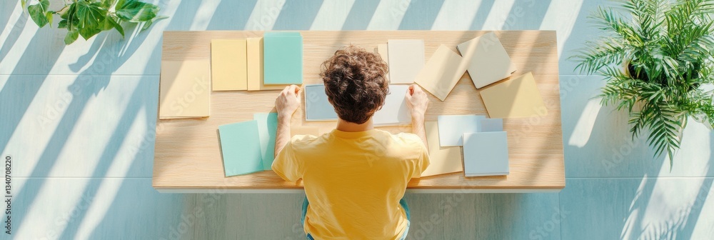 Aufkleber mindful workspace revolution gen z productivity hack with minimalist color-coded planning wall - inn