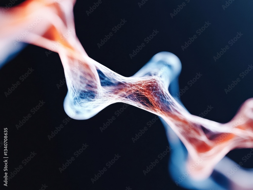 Poster Neural Network Abstraction Fluid Dynamic Visualization of AI Connectivity, Revealing Innovative Tech Insights in Translucent Organic Morphology