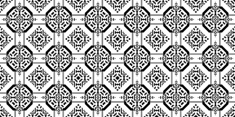 Seamless Transparent Monochrome Art Deco Style Geometric Pattern Wallpaper