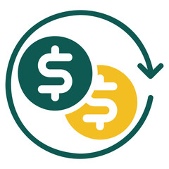 Money flow green icon