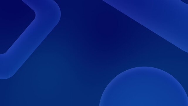 Blue abstract shapes over a dark background, featuring rounded and angular forms in a 4K seamless loop.