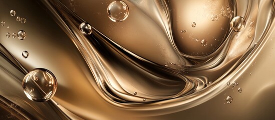 Shiny Bronze and Gold Metallic Wave