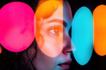 Neon Identity Exploration Vibrant Color Psychology Portrait Revealing Multidimensional Self in Futuristic Digital Aesthetic for Gen Z Creative Branding
