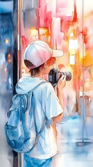 Obraz premium Child capturing moments with a camera.