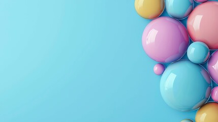 Elegant Spheres Background Pastel Colored Bubbles Modern Design Gentle Aesthetic Dreamy Backdrop Art