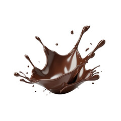 Isolated chocolate milk splash, isolated on transparent background cutout, png
