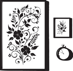 Elegant Floral Silhouette | Intricate Flower Vector Design for Laser Cutting