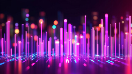 Dynamic soundwave visualization digital space graphic design nighttime abstract concept