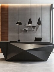 Modern Office Reception Desk Interior Design.