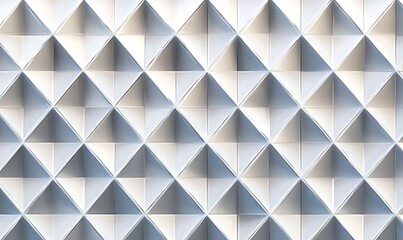 Geometric Elegance: A visually striking abstract white pattern composed of repeating diamond shapes. The interplay of light and shadow creates a sense of depth and dynamic texture
