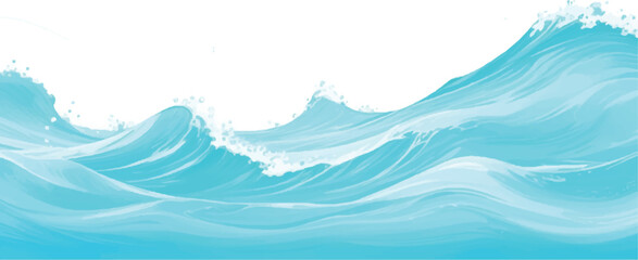 Gorgeous Abstract Ocean Wave Background in Soft Blue and Green Watercolor, Perfect for Use in High-Quality Ocean-Themed Graphic Designs, Artworks, and Creative Projects.