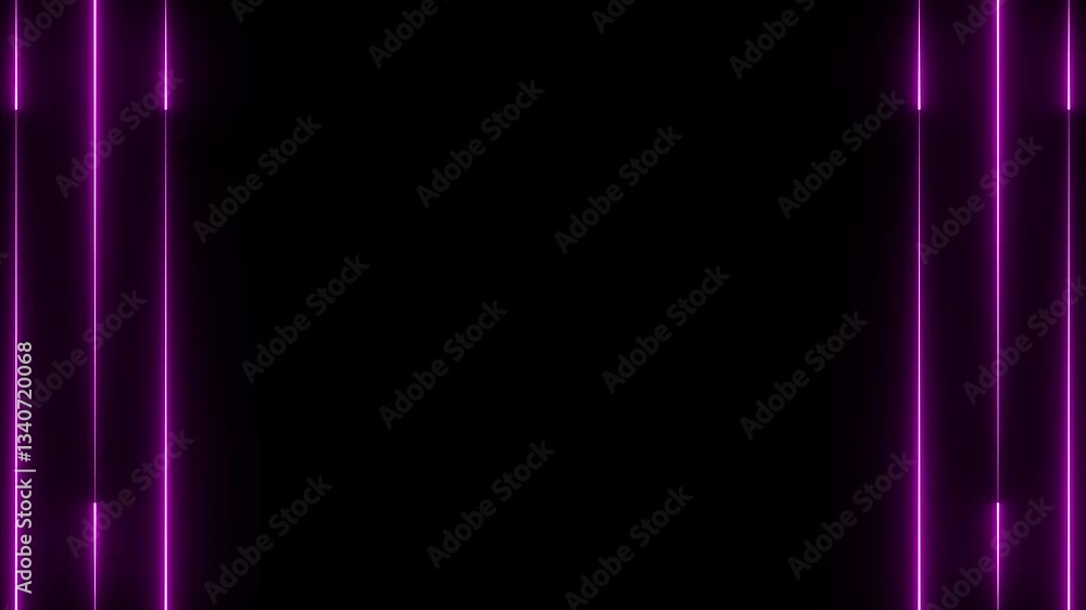 Poster abstract technology background with seamless loop animation, neon laser lines moving up for a 4k scr