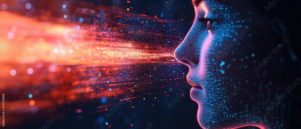 Poster visual representation of automatic speech recognition technology and concepts