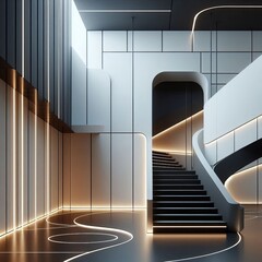 Fototapeta premium Clean lines and consistent color segments feel sleek