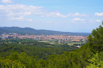 view of the city Palafrugell in Catalonia from the lighthouse Far de Sant Sebastia, Costa Brava,...