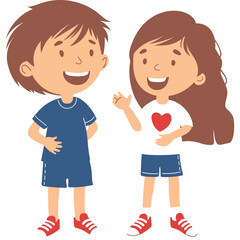 boy and girl with heart