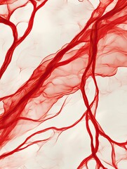 Red Vascular Network Abstract Art.