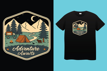 Camping T Shirt design Camping t shirt design free Adventure t shirt design free Template