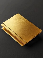 Gold Business Cards on Black Background.