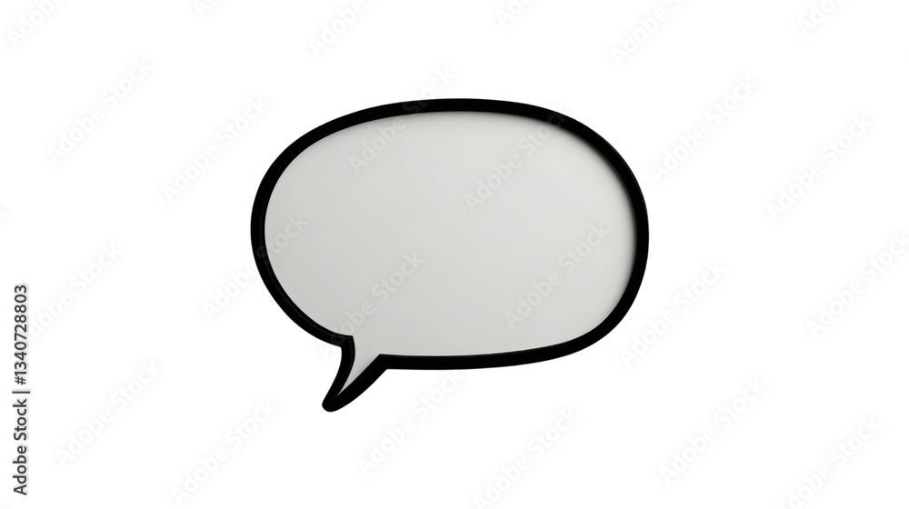 Poster empty speech bubble communicating a message on transparent background