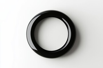 simple abstract black circle on a clean white background, generative AI