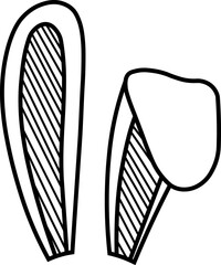 Minimalist bunny ears, just strokes