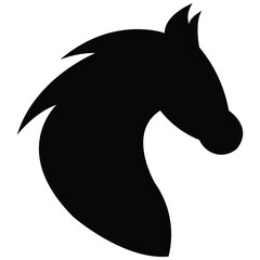 Horse Silhouette Vector | Elegant Stallion Head Icon | Black Equine Animal Illustration
