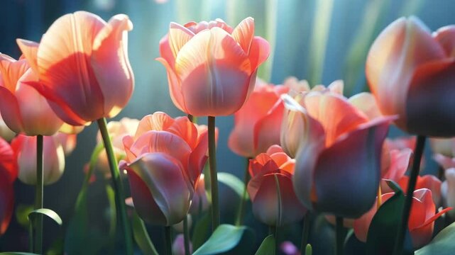 A bunch of pink flowers are in a field
