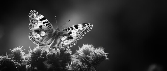 A close-up view of a black and white butterfly on a plain background, ideal for use in editorial or educational contexts