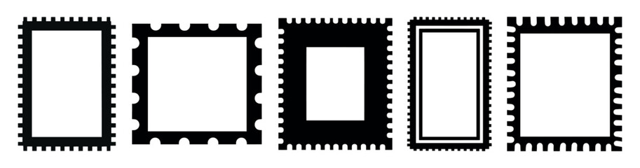 Vintage stamp border design elements, isolated element set vector