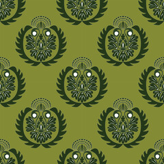 seamless floral damask pattern design created a digital graphic style it showcases red flowers petals  arranged in a repetitive use in fabric wallpaper background textile home decor