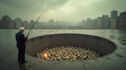 Leadership concept in thought-provoking business image
