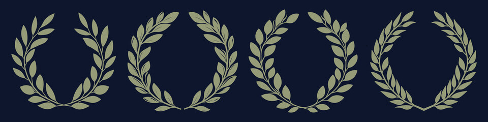 Fototapeta premium Elegant laurel wreath designs, element vector set