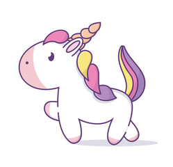 Cute unicorn vector cartoon illustration