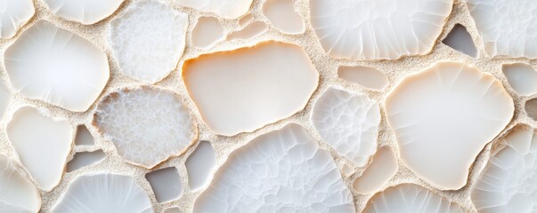Fototapeta premium Quartz-infused stone cladding, soft light reflection, subtle shimmer