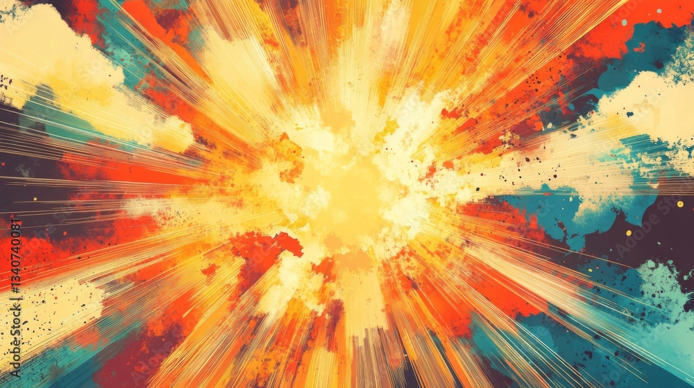 Aufkleber abstract colorful explosion with radiant light and dynamic texture