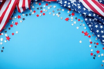 Obraz premium An American flag with stars on a blue background, suitable for patriotic events and celebrations