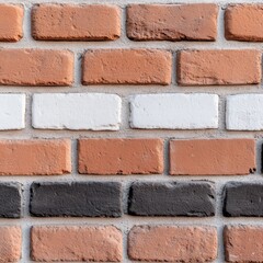 Obraz premium Aged brick-and-stone combination cladding, vintage industrial aesthetic