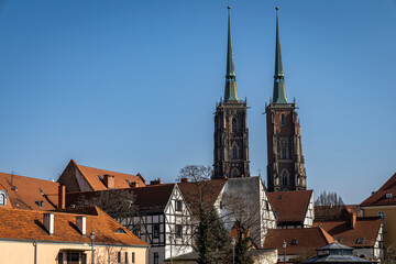 Naklejka premium Tumski Island Cathedral of St. John the Baptist. Poland, Wroclaw