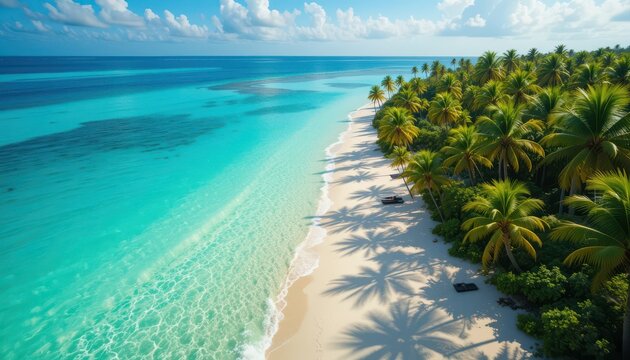 Tropical Beach Paradise Aerial View