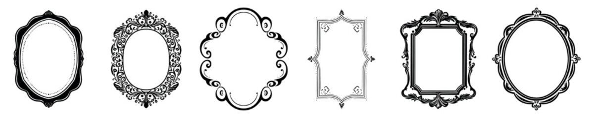 Elegant vintage decorative frame collection, isolated vector set