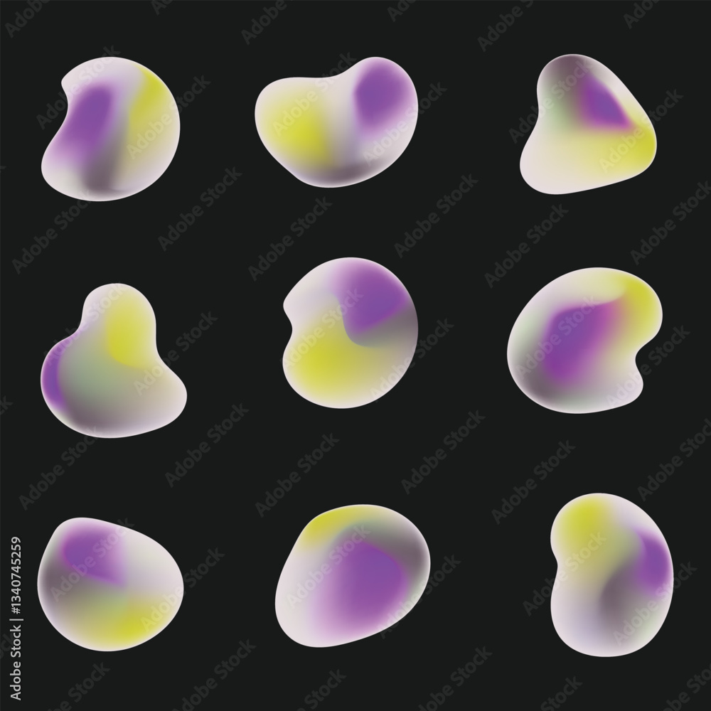 Poster abstract colorful gradient shape element collection design