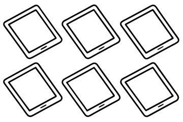 tablet line art illustration for modern digital projects.eps