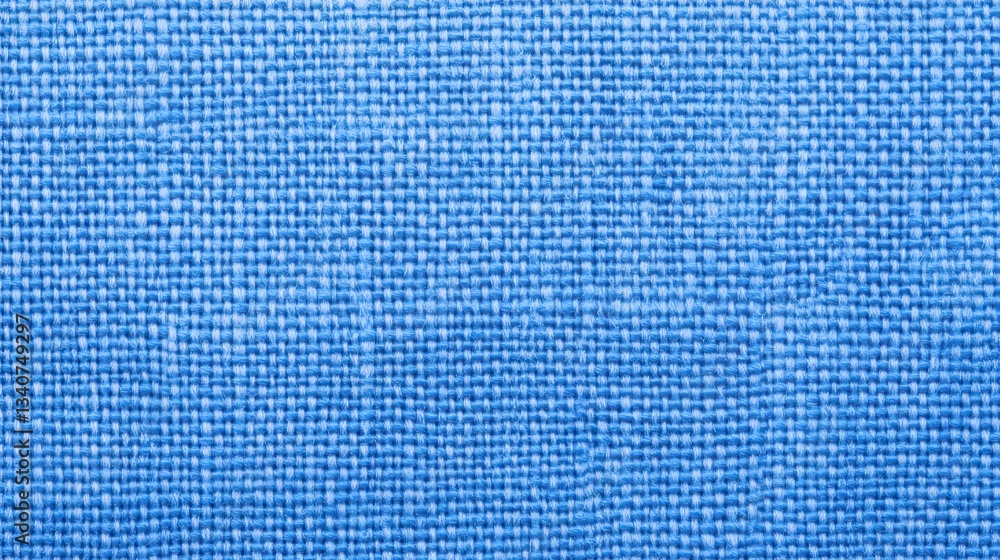 Poster a close-up of textured blue fabric displaying a woven pattern, emphasizing the fabric's intricate de