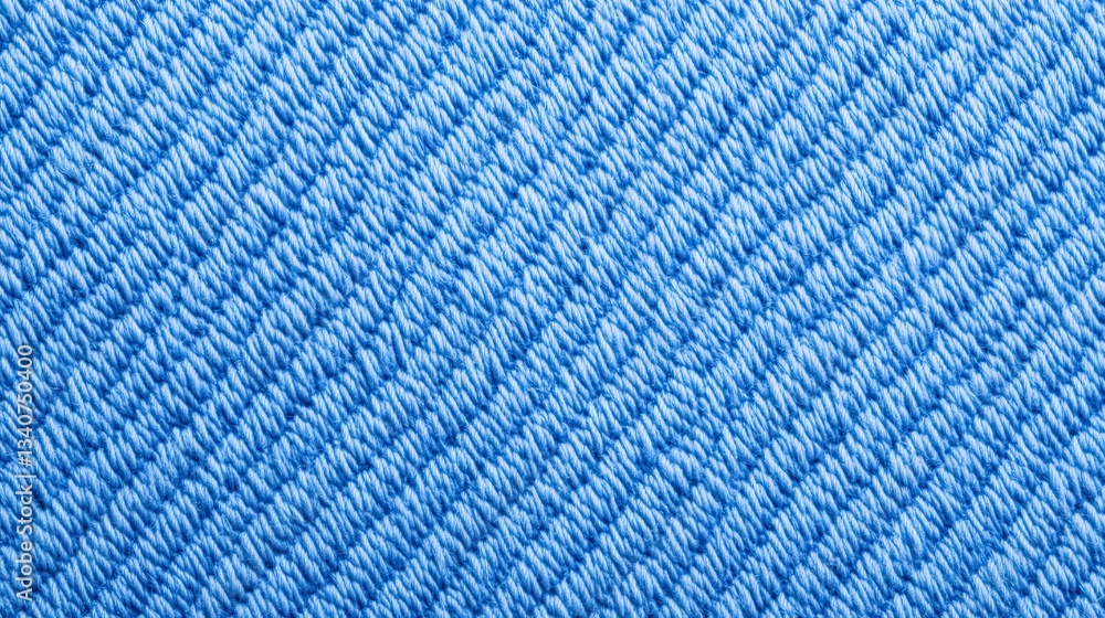 Poster a close-up of textured blue fabric showcasing a diagonal weave pattern, highlighting the intricate d