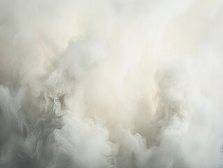 Obraz premium Ethereal mist core suspended in a chalk-white space, with smoky gradients seamlessly blending into a cloudy abstraction, creating a dreamy and otherworldly atmosphere