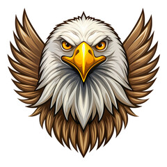 Pixel Art Bald Eagle Head isolated on transparent background