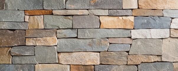 Reclaimed stone cladding with irregular edges, sustainable and rustic appeal